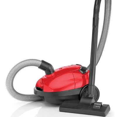 BLACK+DECKER Portable Corded Vacuum Cleaner, 1000W, with 1L Dust Bag, 3-Speed Settings for Deep Cleaning, Anti-Tangle Beater Bar, Easy Empty Bowl, Battery Indicator - Red/Black,...