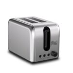 BLACK+DECKER Toaster, 2-Slice, 1050W, Stainless Steel, Dual-Side Heating, 6 Browning Levels, Defrost, Reheat, Cancel Functions, Wide 36mm Slots, Removable Crumb Tray, Sleek...