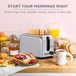 BLACK+DECKER Toaster, 2-Slice, 1050W, Stainless Steel, Dual-Side Heating, 6 Browning Levels, Defrost, Reheat, Cancel Functions, Wide 36mm Slots, Removable Crumb Tray, Sleek...