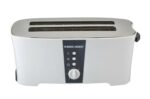 BLACK+DECKER Toaster, 2-Slice, 1050W, Stainless Steel, Dual-Side Heating, 6 Browning Levels, Defrost, Reheat, Cancel Functions, Wide 36mm Slots, Removable Crumb Tray, Sleek...